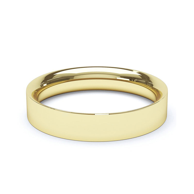 4.0mm 9ct Yellow Gold  Flat Court Wedding Band