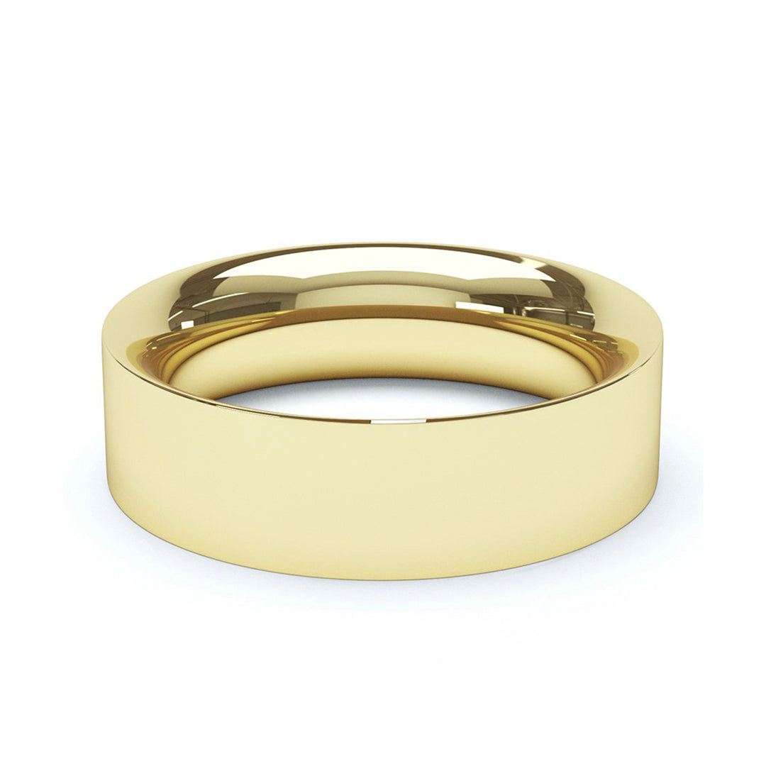 6.0mm 9ct Yellow Gold Flat Court Wedding Band