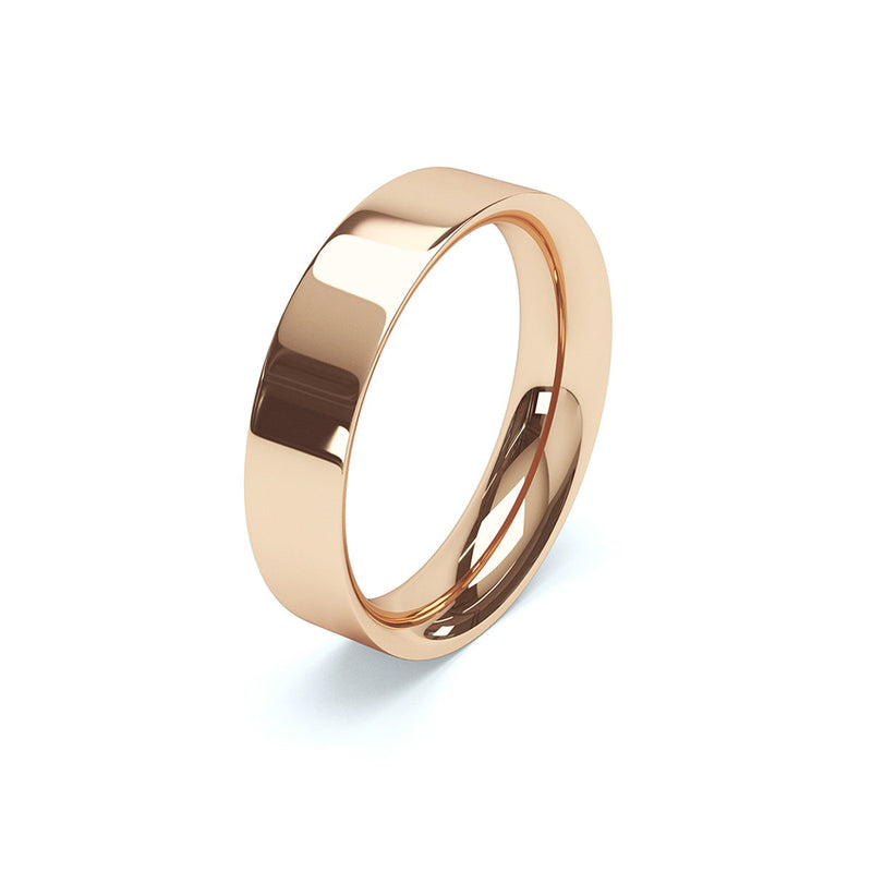 side angle of gents rose gold band