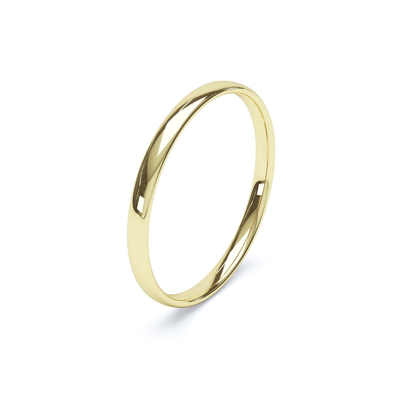 other angle of ladies yellow gold traditional court wedding ring