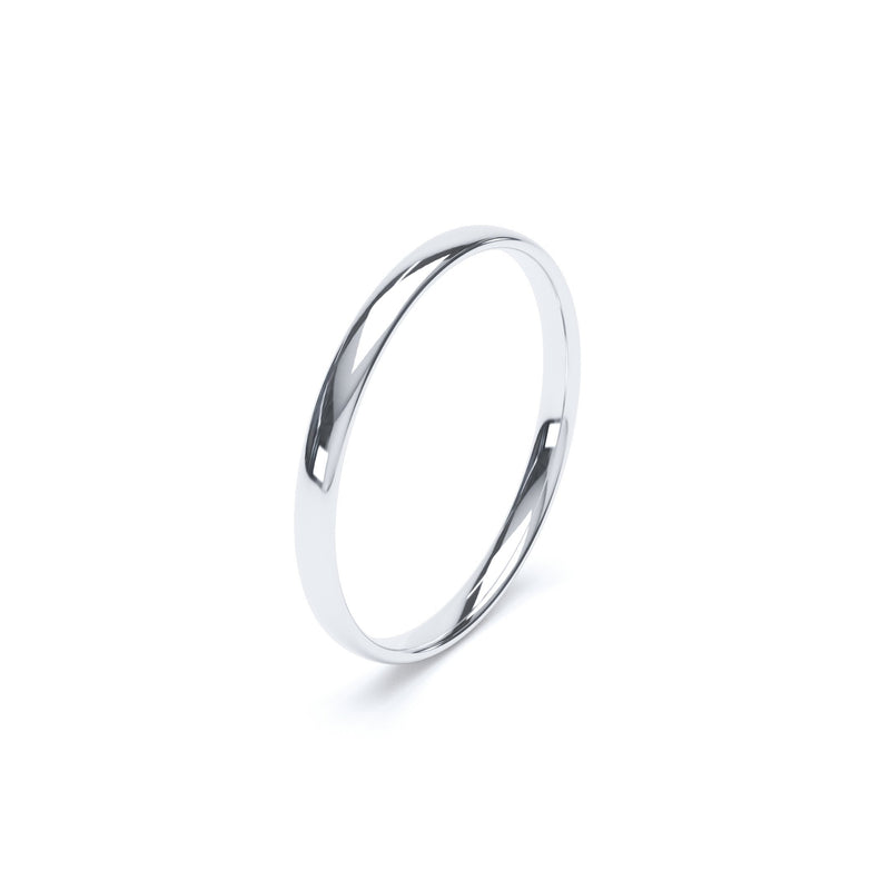2mm platinum classic court wedding ring
