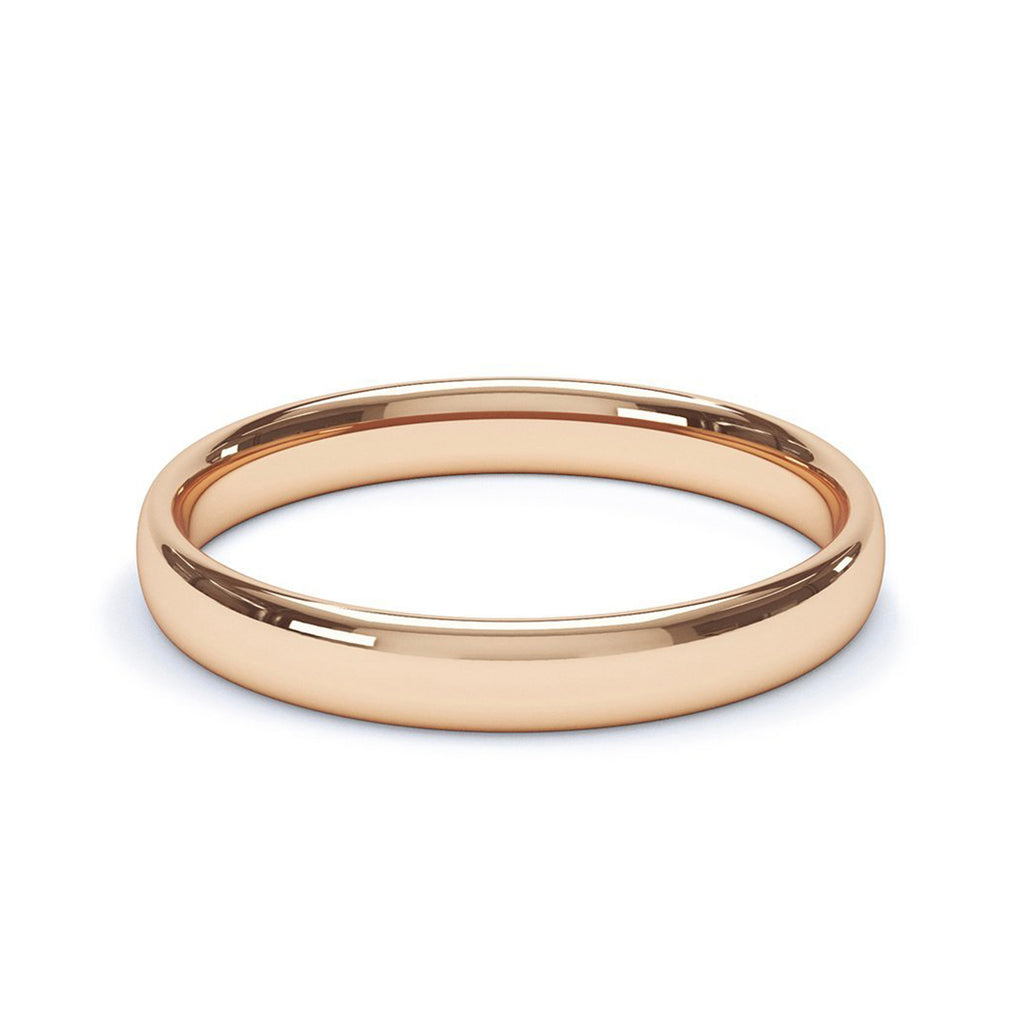 Alliance Or Rose 9 Carats - Style Vintage Court Confort - 3mm - Taille UK H à Q - Neuf