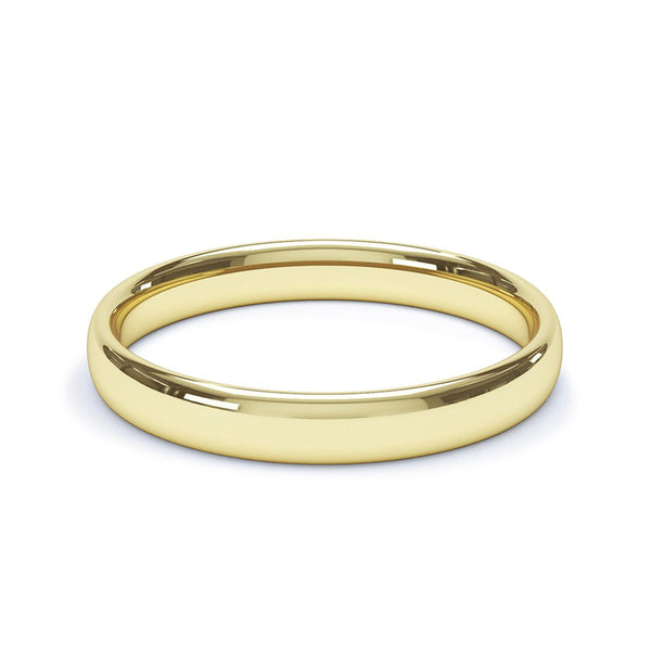 3.0mm 9ct Yellow Gold Classic Court Wedding Band