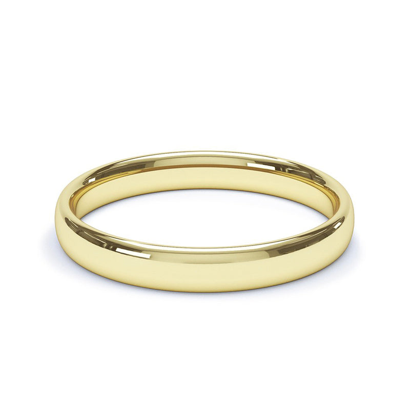 3.0mm 18ct Yellow Gold Classic Court Wedding Band