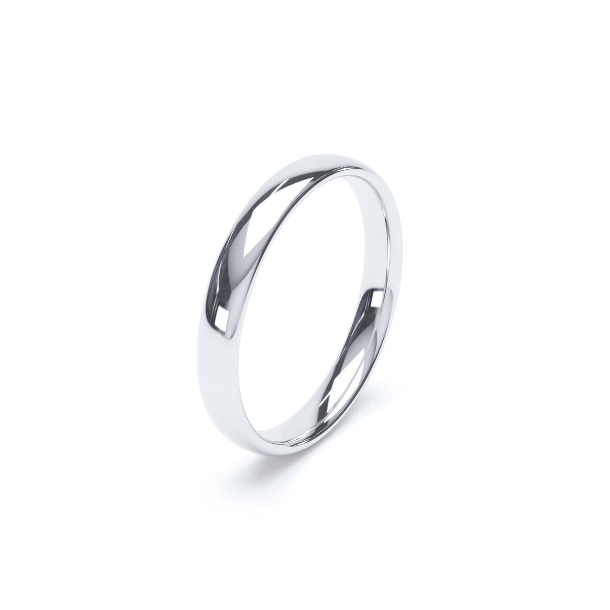 3mm classic court wedding band in platinum