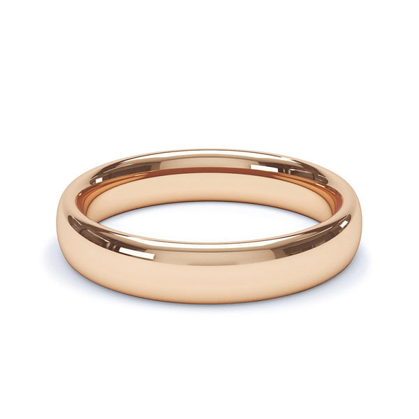 4.0mm 18k Rose Gold Classic Court Wedding Band
