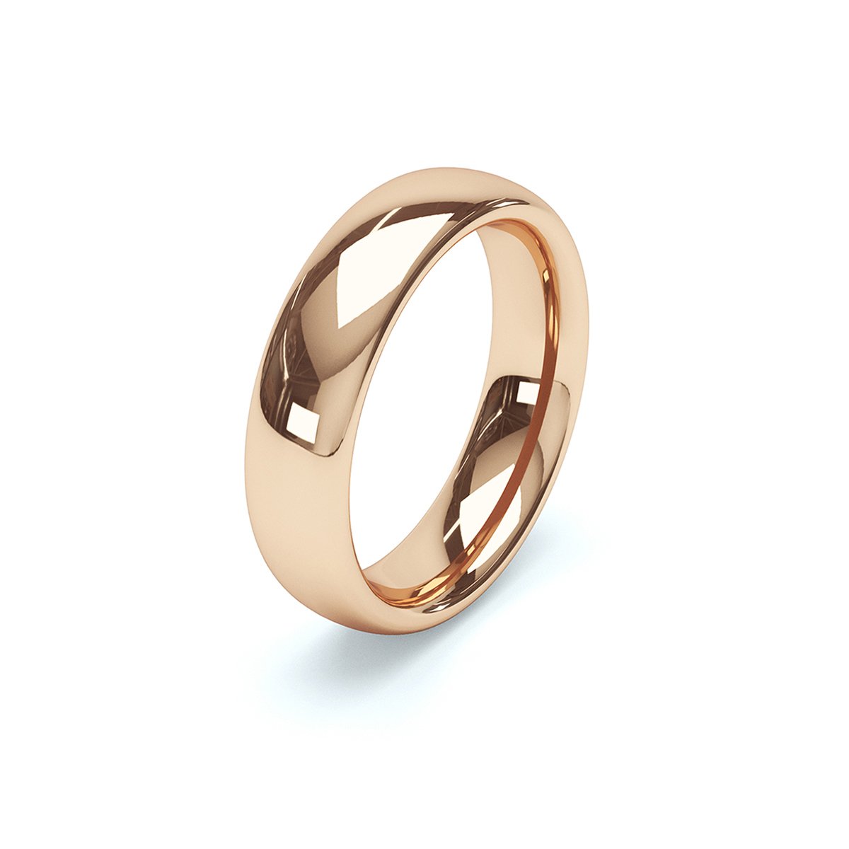 side angle of rose gold mens wedding ring