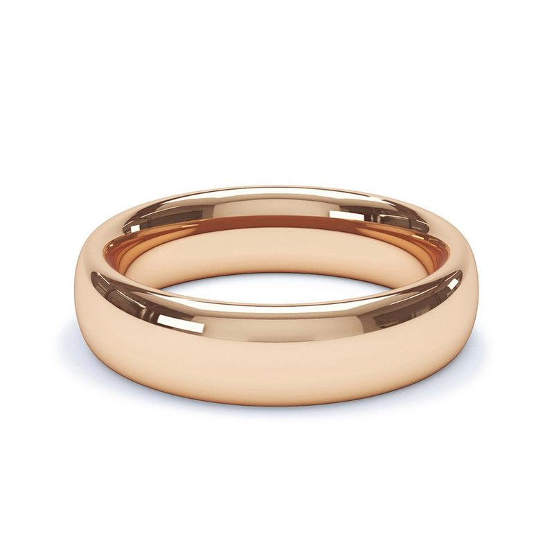 5.0mm 9ct Rose Gold Classic Court Wedding Band