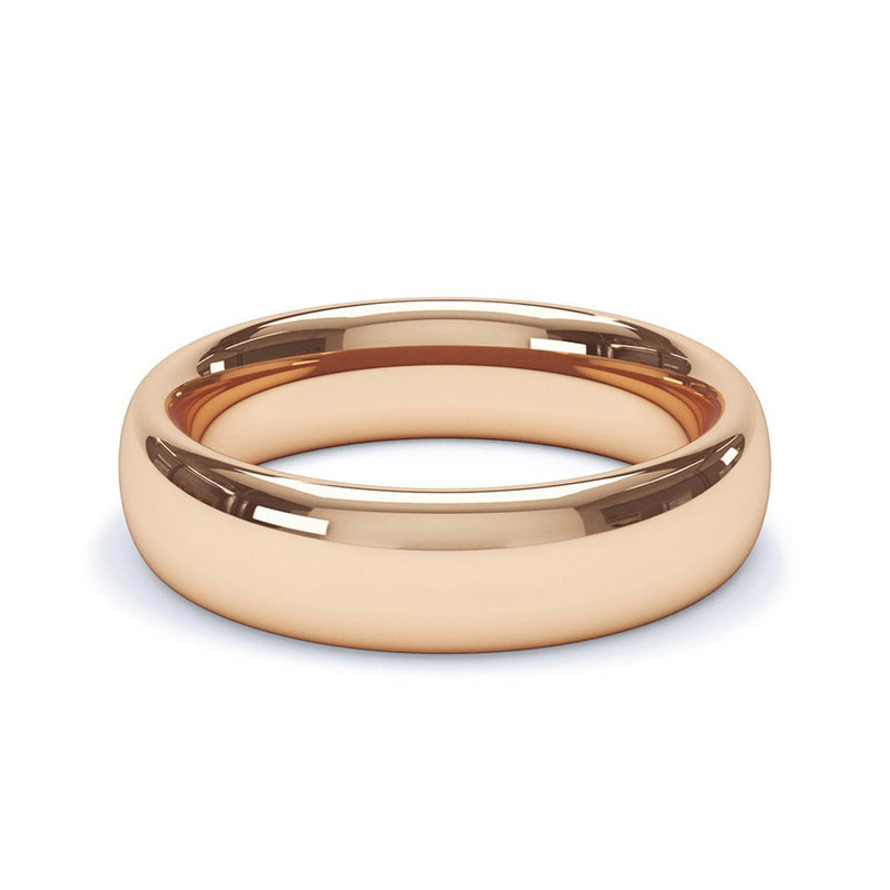 5.0mm 18ct Rose Gold Classic Court Wedding Band