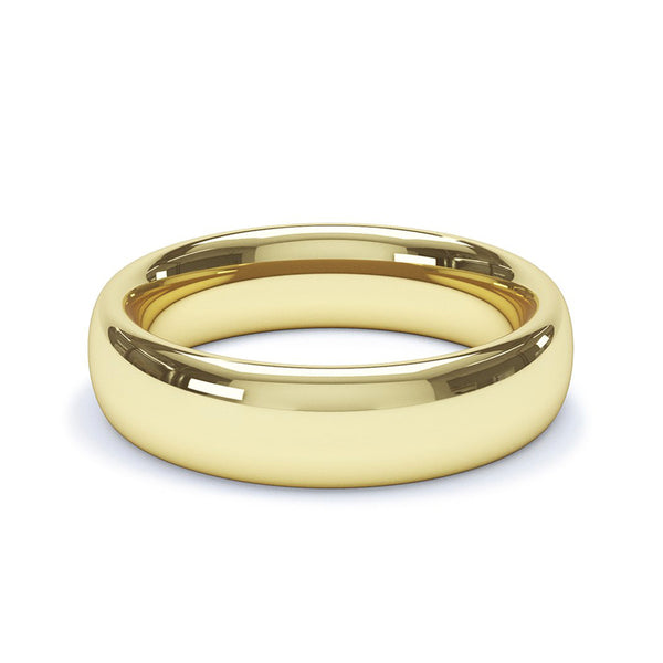 5.0mm 9ct Yellow Gold Classic Court Wedding Band
