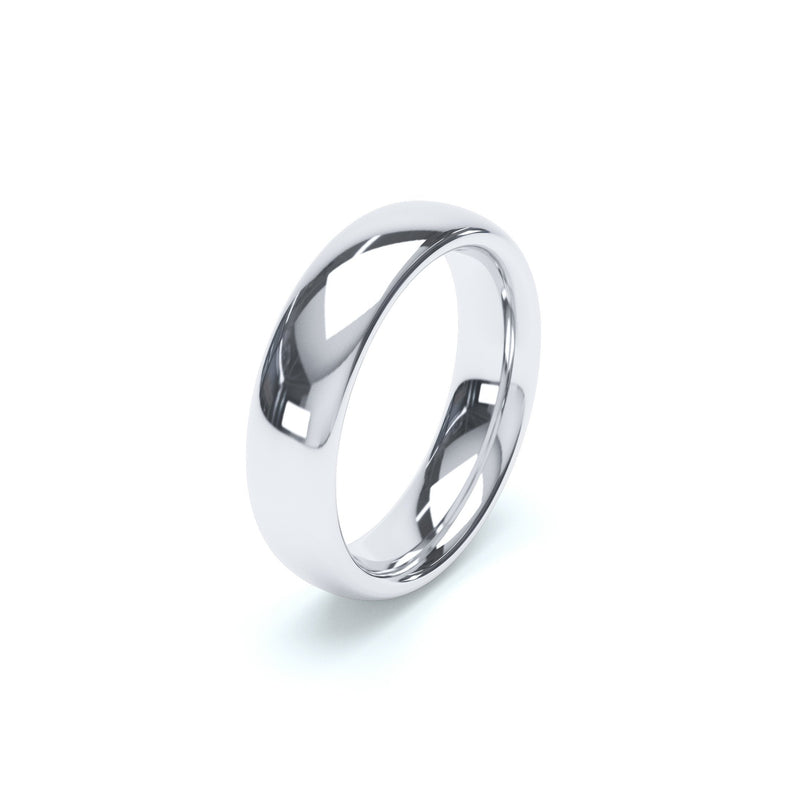 5mm classic court platinum wedding ring