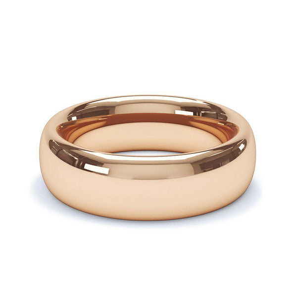 6.0mm 9ct Rose Gold Classic Court Wedding Band