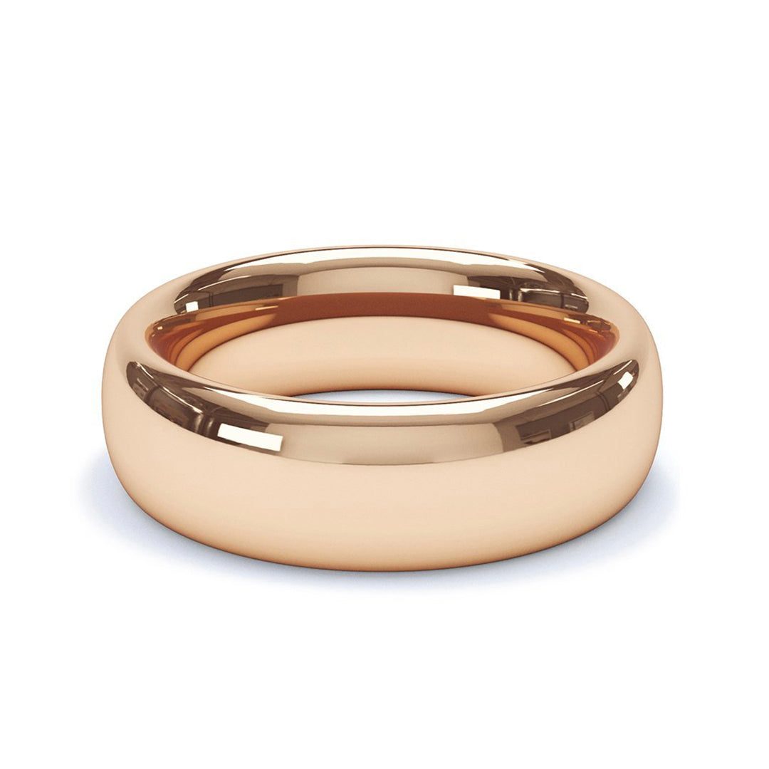 6.0mm 18ct Rose Gold Classic Court Wedding Band