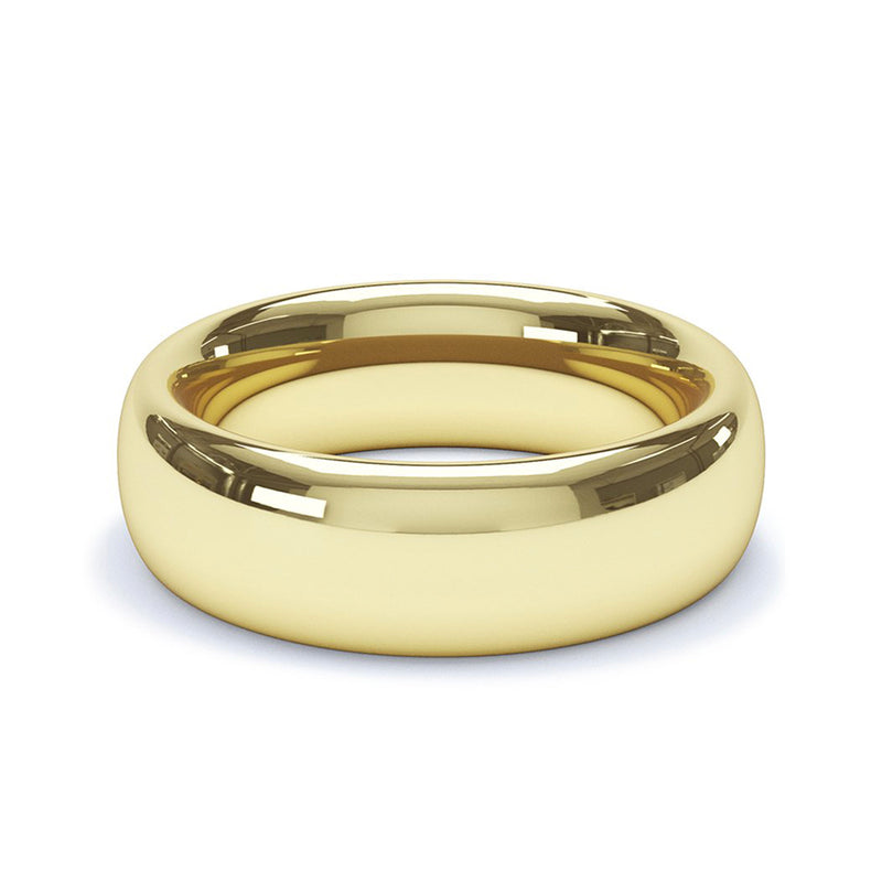 6.0mm 9ct Yellow Gold Classic Court Wedding Band