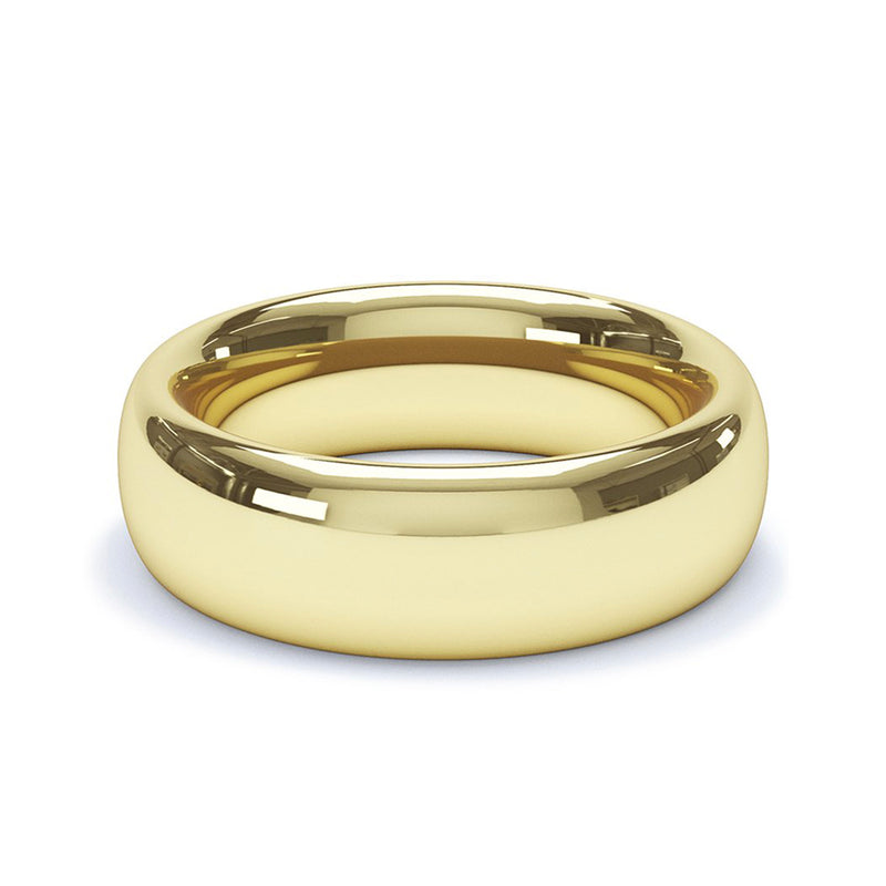 6.0mm 18k Yellow Gold Classic Court Wedding Band