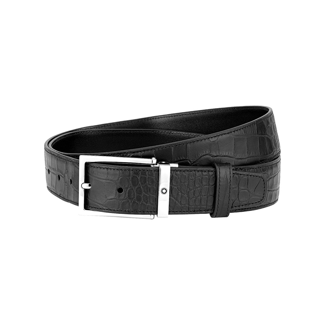 Montblanc Square Pin Buckle Black Belt