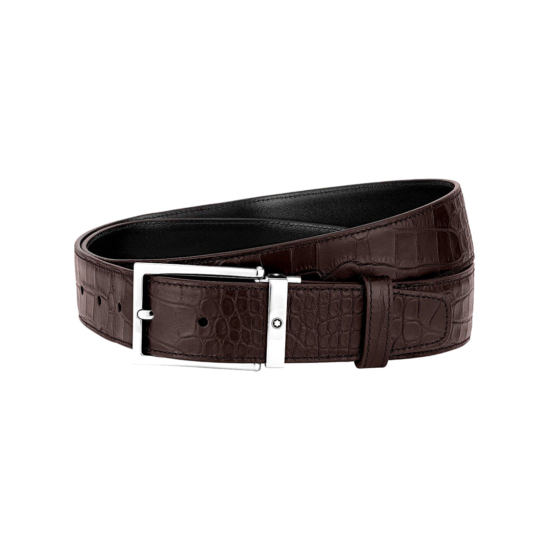 Montblanc Square Pin Buckle Brown Belt