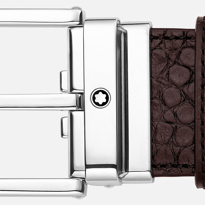 Montblanc Square Pin Buckle Brown Belt