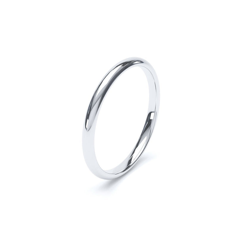 2.5mm modern court platinum wedding ring
