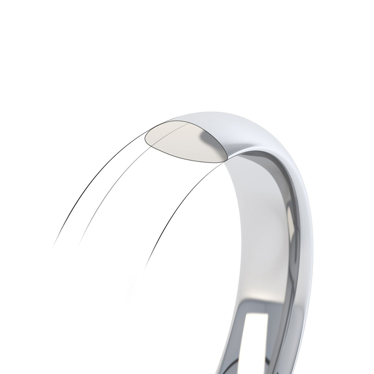 image showing what modern court wedding band looks like inside