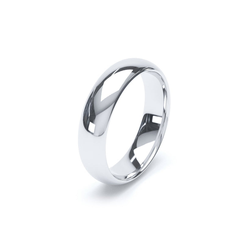 5mm modern court platinum wedding ring