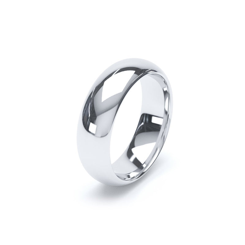 6mm platinum modern court wedding ring