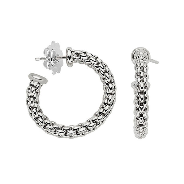 Fope Essentials 18ct White Gold Hoop Earrings Small