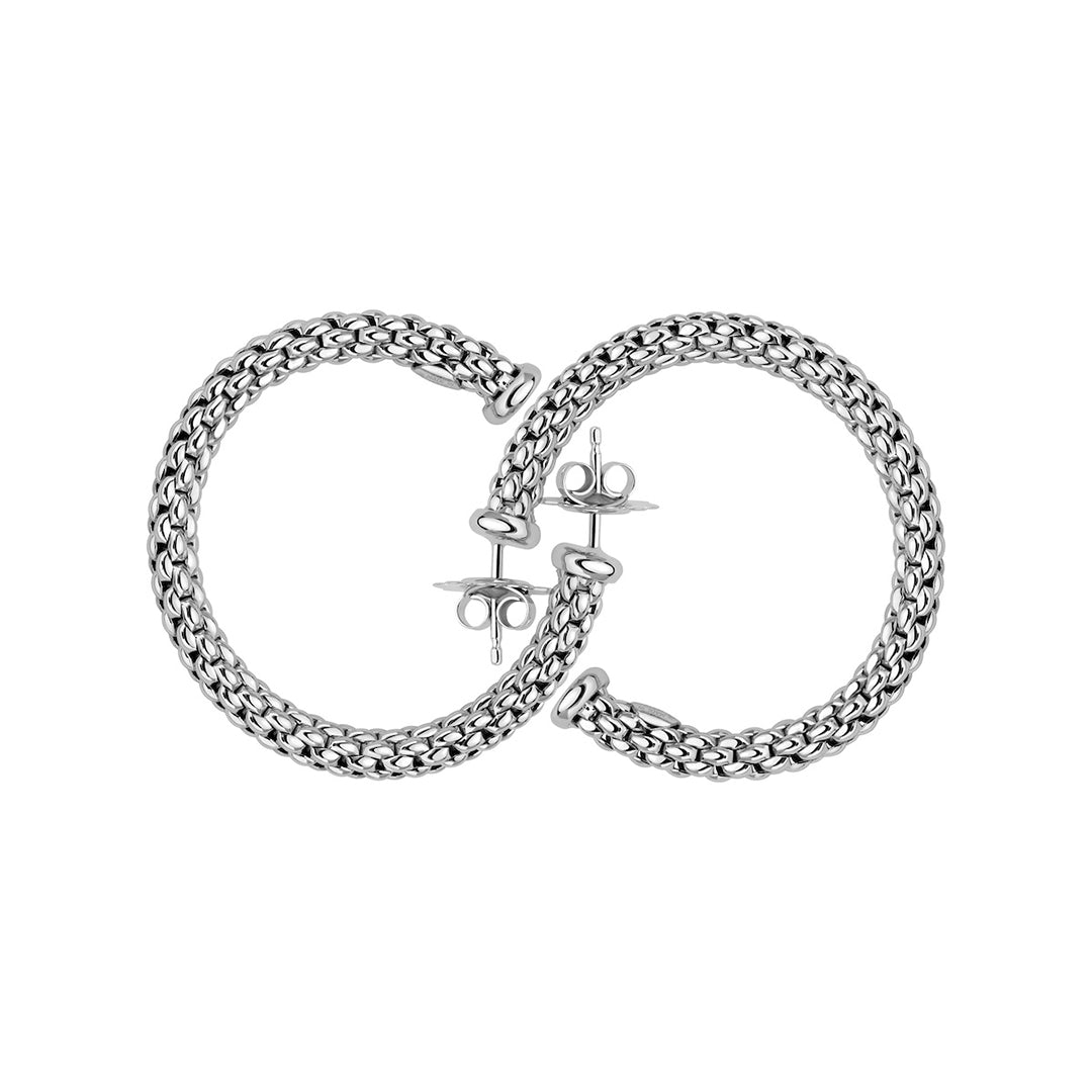Fope Essentials 18ct White Gold Hoop Earrings Small