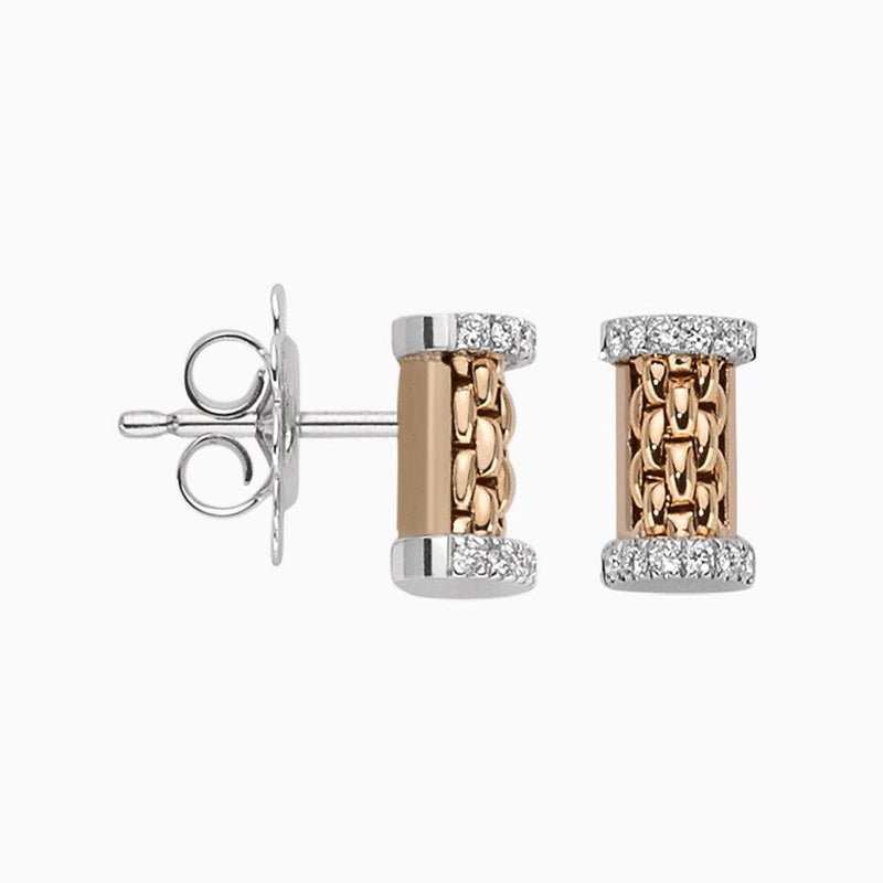Fope Essentials 18ct Rose Gold Diamond Stud Earrings