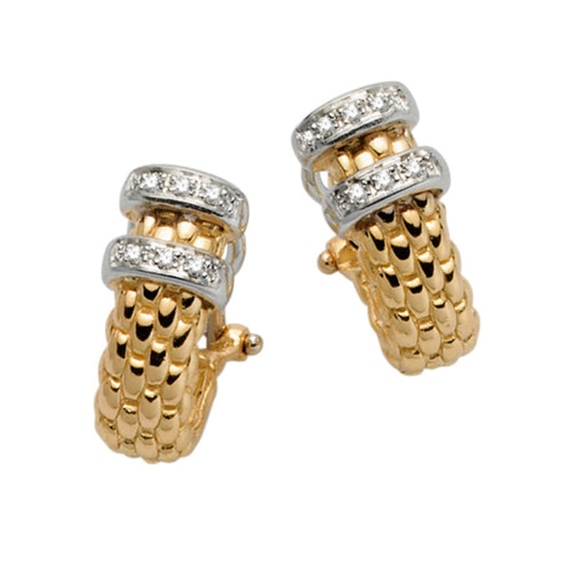 Fope Maori 18ct Yellow Gold Diamond Set Earrings