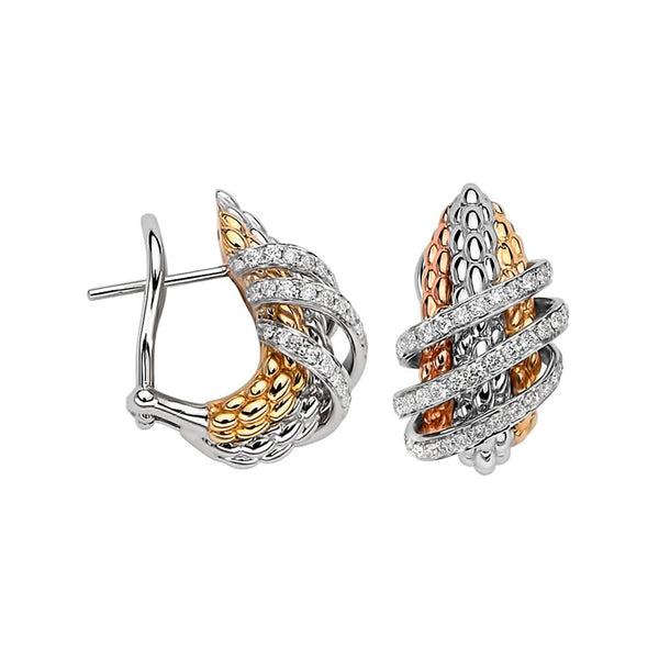 Fope 18ct Three Tone Gold Mia Luce Diamond Earrings