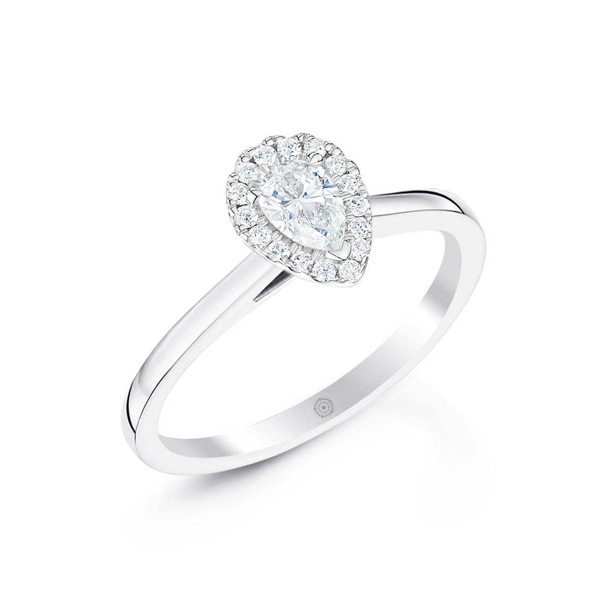 Pear Cut Halo Engagement Ring