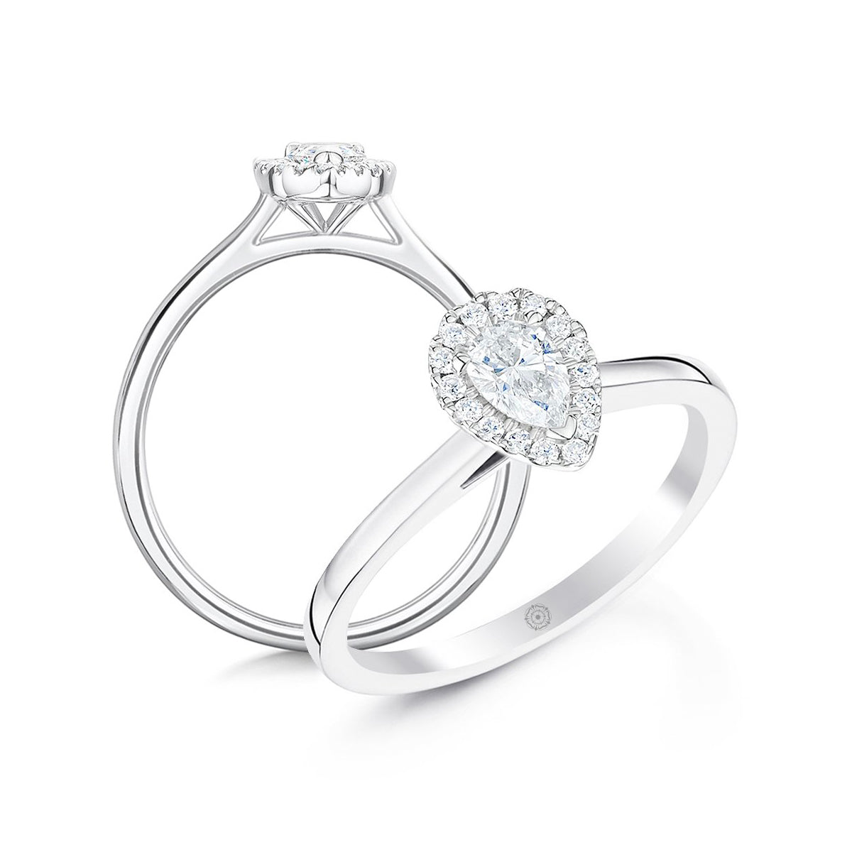Pear Cut Halo Engagement Ring