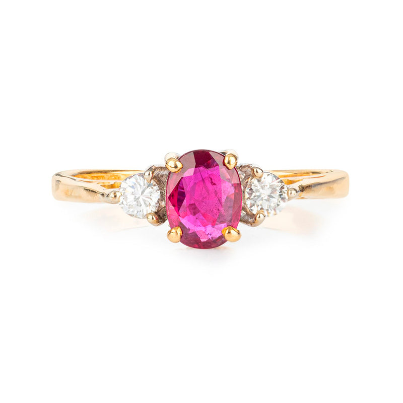 Pre-Owned Pink Sapphire and Diamond Gold Ring