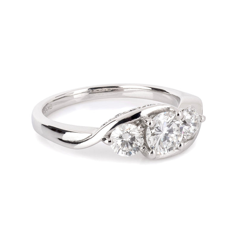 Pre-Owned Platinum Diamond 3 Stone Ring
