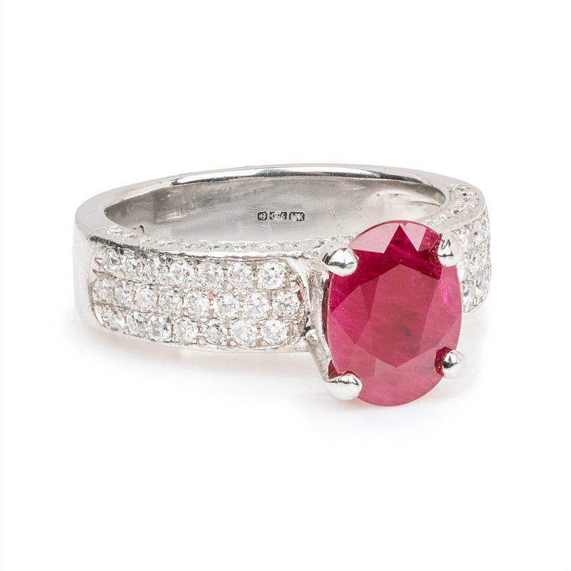 Pre-Owned Platinum Ruby and Diamond Ring