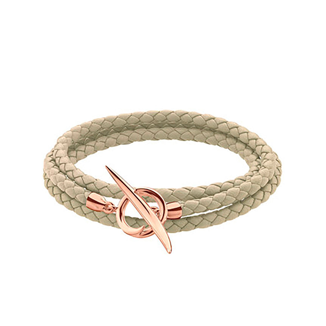 Shaun Leane Quill Rose Gold Vermeil Natural Leather Wrap Bracelet