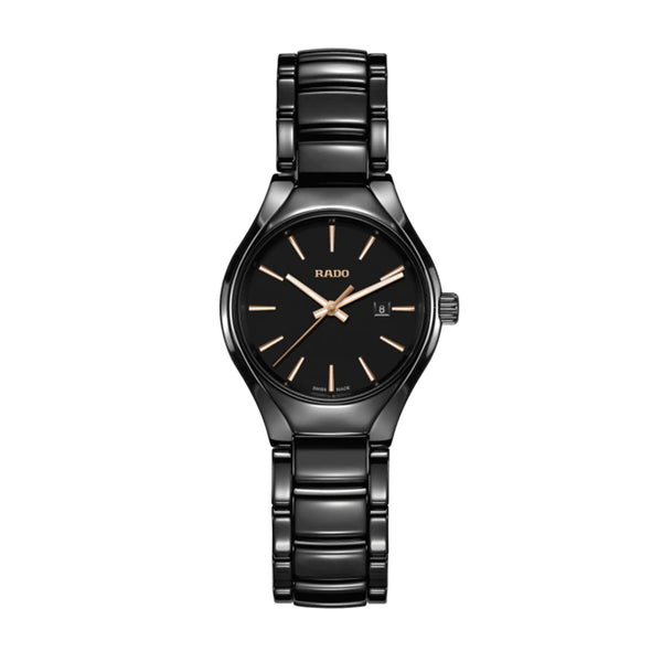 Rado True High-Tech Ceramic Black Ladies Watch