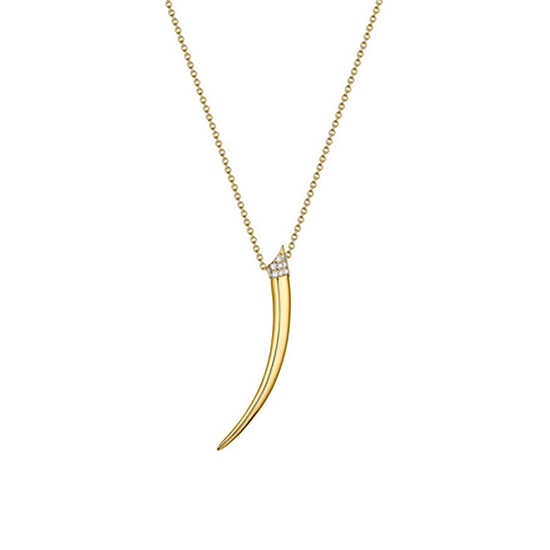 Shaun Leane Sabre Yellow Gold Vermeil Diamond Tusk Pendant