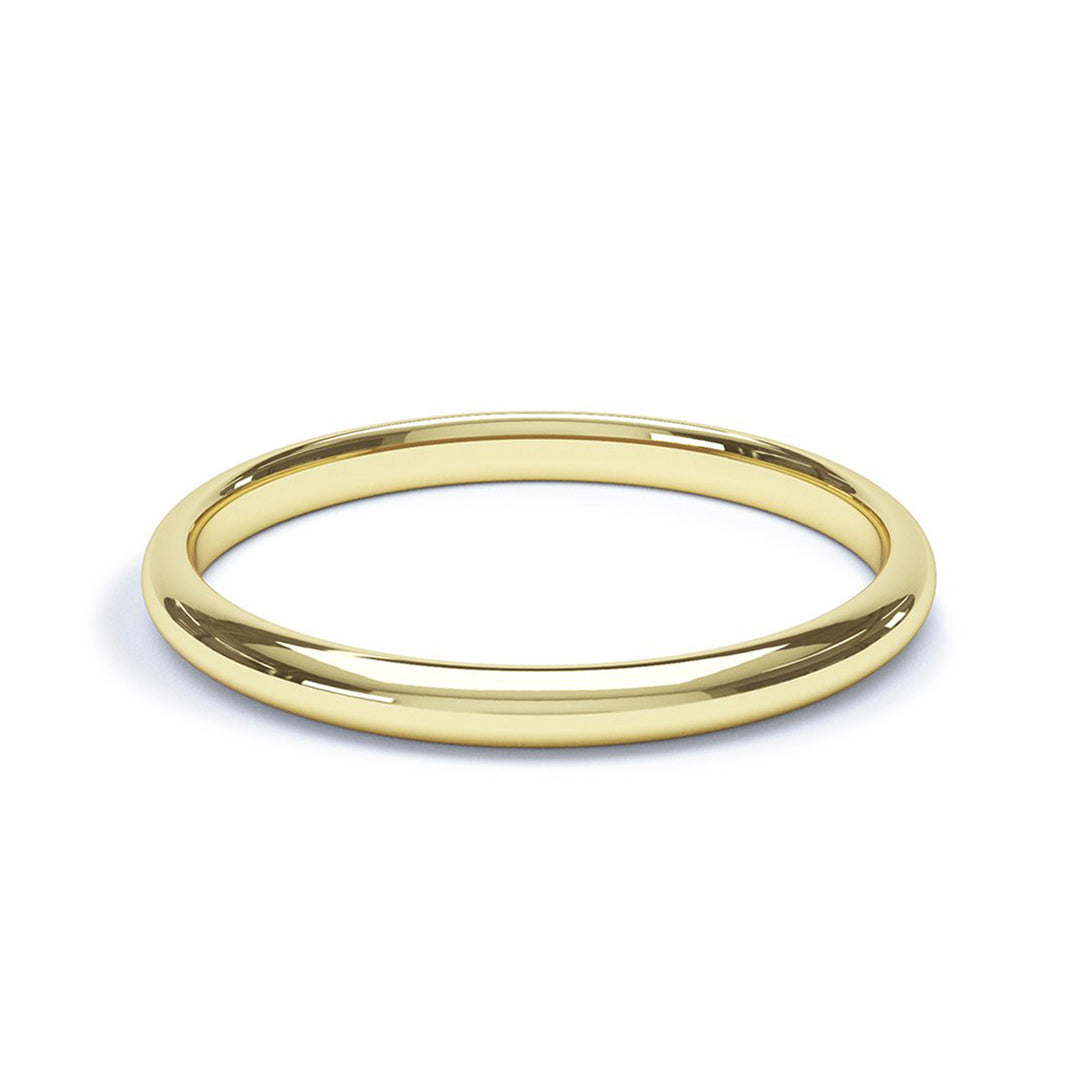 2.0mm 9ct Yellow Gold Modern Court Wedding Band