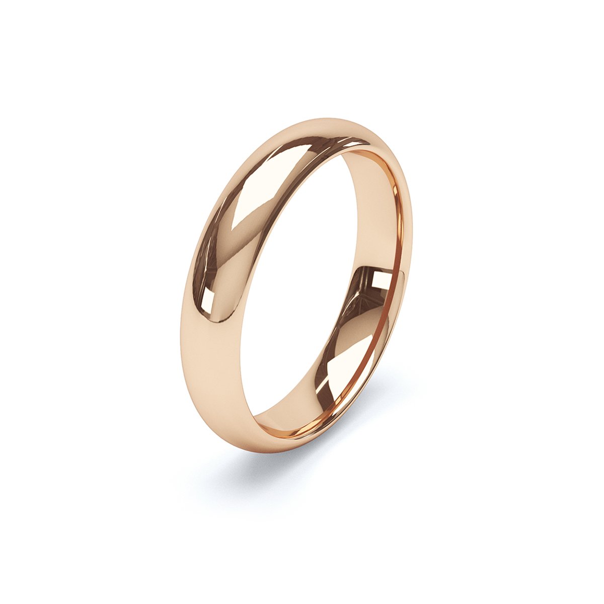 mens rose gold slight court wedding band