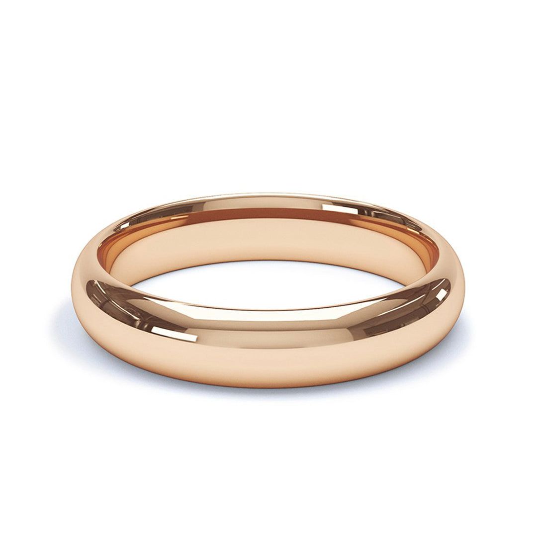 4.0mm 9ct Rose Gold Modern Court Wedding Band