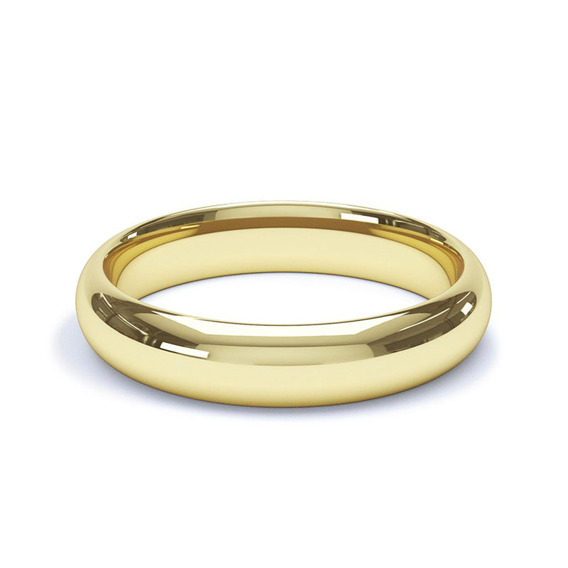 4.0mm 9ct Yellow Gold Modern Court Wedding Band