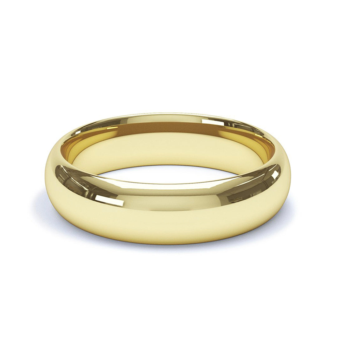 5.0mm 18ct Yellow Gold Modern Court Wedding Band