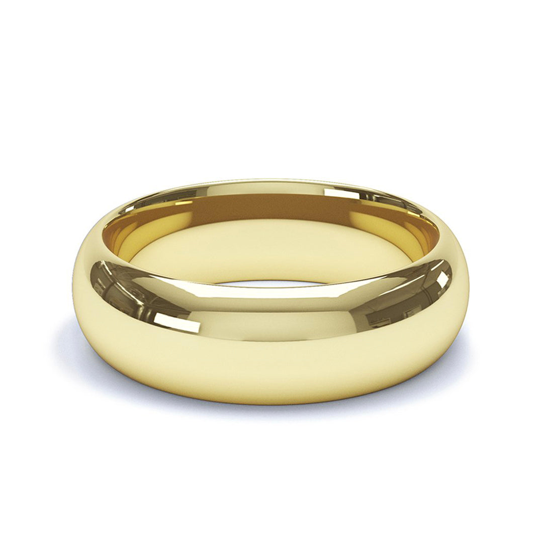 6.0mm 18ct Yellow Gold Modern Court Wedding Band