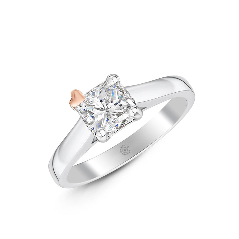 Sweetheart Princess Cut Engagement Ring
