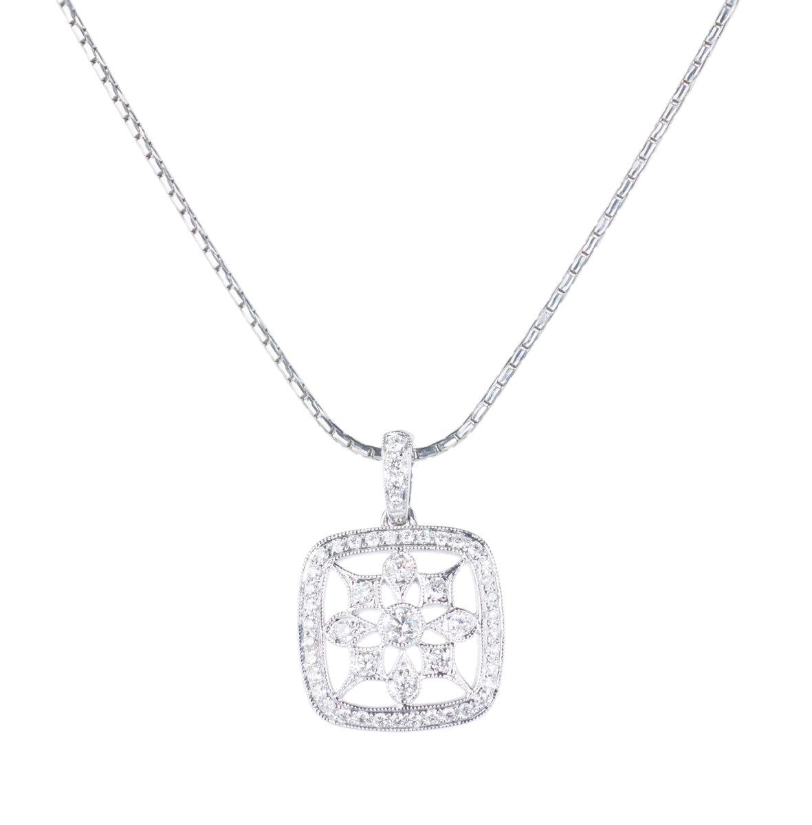 18ct White Gold Diamond Necklace