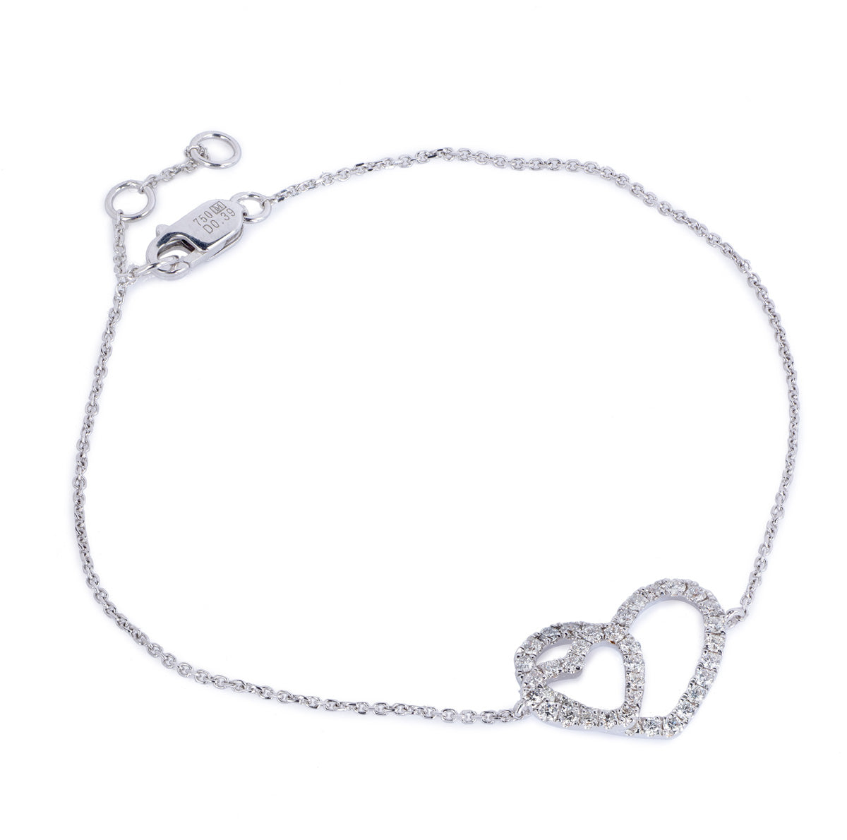 Bradleys Pave Diamond and White Gold Love Bracelet