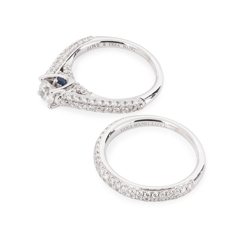 Pre-Owned Vera Wang Love Rings Set - Diamond in White Gold