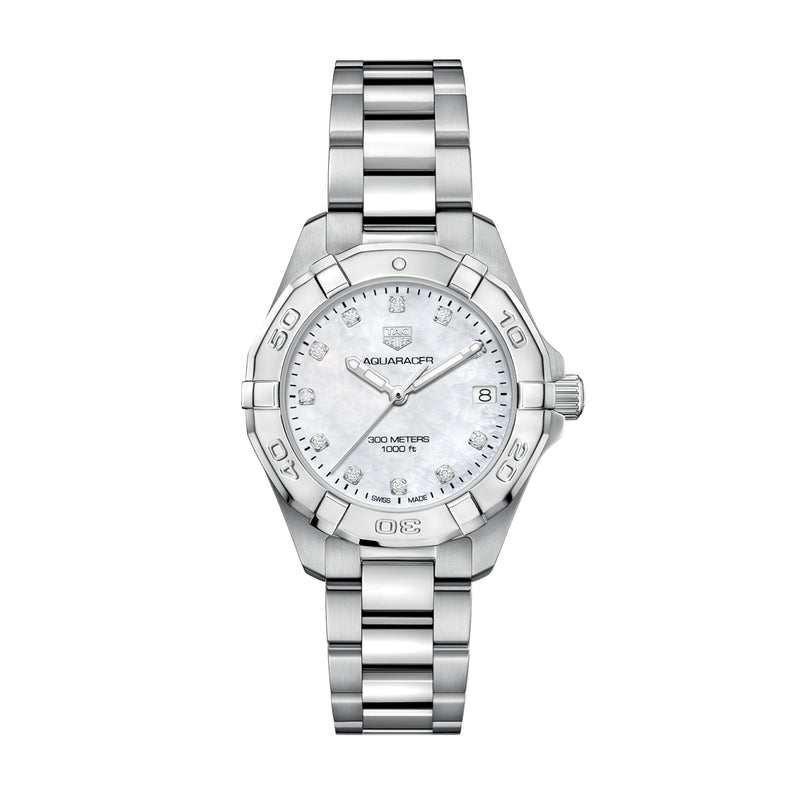 TAG Heuer Aquaracer 32mm White Mother of Pearl Ladies Watch
